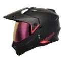 CASCO HRO-MX330 SOLIDO NEGRO MATE HRO ROJO (VISOR ROJO)