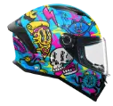 CASCO MT FF126 STINGER 2 MADNESS C7 CELESTE AMARILLO FLUO BRILLO