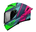 CASCO MT FF118SV THUNDER 4 SV KEEP D6 VERDE AZUL FUCSIA