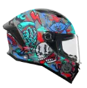 CASCO MT FF126 STINGER 2 MADNESS C2 AZUL TURQUESA BRILLO